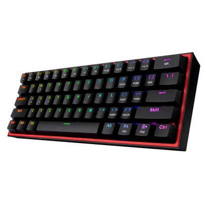 Redragon K617 Fizz 60 Keys Compact USB Wired TKL Tenkeyless Mechanical Gaming Keyboard RGB (Red Switches, Linear) Dust-Proof Hot Swappable for Mac, Windows, PC, Computer, Laptop (Black, Grey/White, Pink/White, White/Grey, White/Pink)