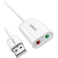 UGREEN USB 2.0 Male to Dual 3.5mm Female External Stereo Audio Adaptor (Black, White) | 30724 |