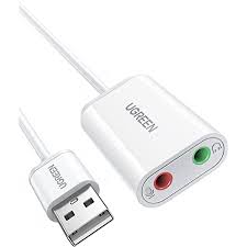[CLEARANCE] UGREEN USB 2.0 Male to Dual 305mm Female External Stereo Audio Adaptor (White) | 30724 |