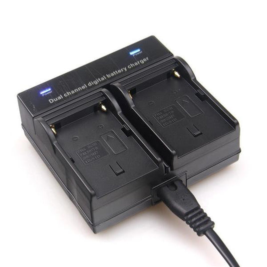 Pxel Dual Battery Charger for SONY NP-F970 F960 F770 F750 F570 F550 2-Pin Plug