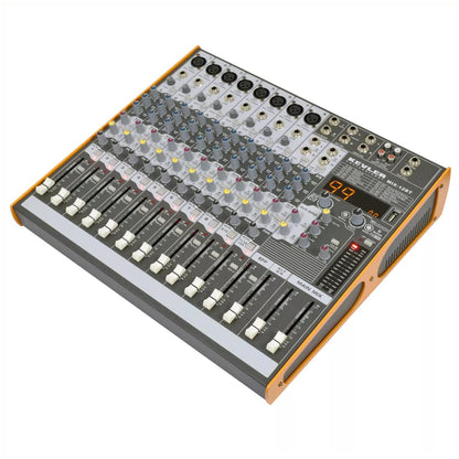 KEVLER MIX-12BT 12-Channel Compact Bluetooth Mixer with 8 Microphone/Line, 2 Stereo Input and 2 AUX Output, 3 Band EQ with USB / MP3 Function and 99 DSP Effects | Mix Series