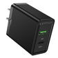 Vention 20W USB Double Port USB-A + Type C Fast Charge AC Wall Charger for Phone Tablet and Other Devices (Black) (US Plug) | FBBB0-US