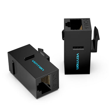 Vention CAT6 UTP Keystone Jack Ethernet LAN Cable Coupler for Home and Office Networking (Black) (Pack of 10) | IPGB0-10