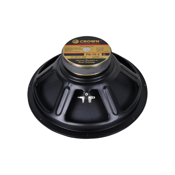 Crown 300W 15” Professional Instrumental Sound Audio Speaker with Max 8 Ohms Impedance, 49.5mm Voice Coil, 92 / 96dB Sensitivity Level (PA-15-3, PA-1530, PA-15-3B, PA-15-3F, PA-15-3G)