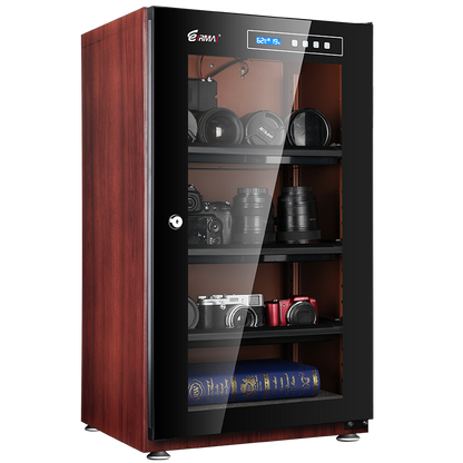 [CLEARANCE] Eirmai 100L Electronic Digital Dry Cabinet Dehumidifying Box with Touch Screen and Automatic AI Smart Control - 100 Liters Wood Grain (MRD-105TW)