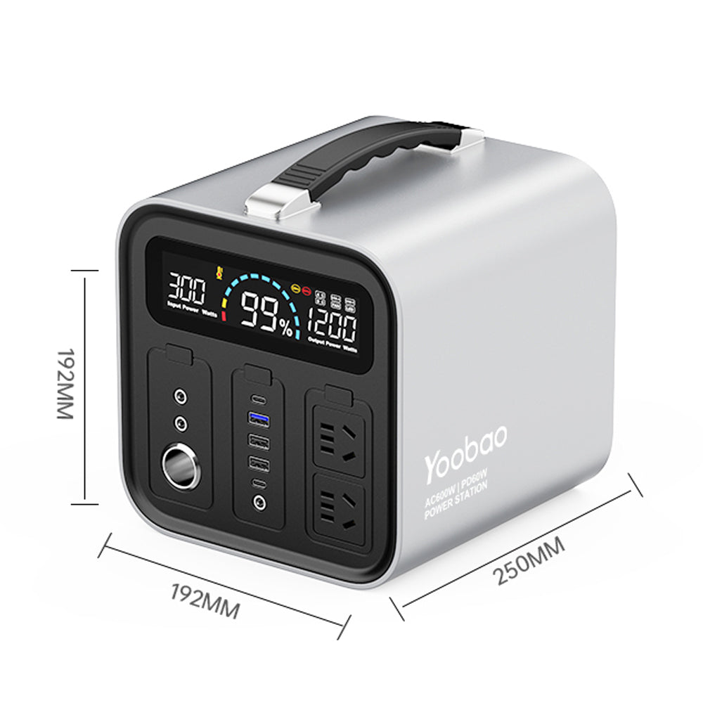 Yoobao EN600S 600W 135200mAh Portable Power Station Powerbank PD60W Power Delivery Two-Way Quick Charge USB Type C with LED Display for Emergency and Outdoor Activities