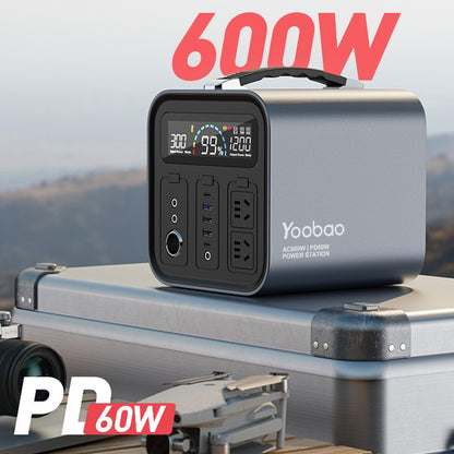 [CLEARANCE] Yoobao EN600S 600W 135200mAh Portable Power Station Powerbank PD60W Power Delivery Two-Way Quick Charge USB Type C with LED Display for Emergency and Outdoor Activities