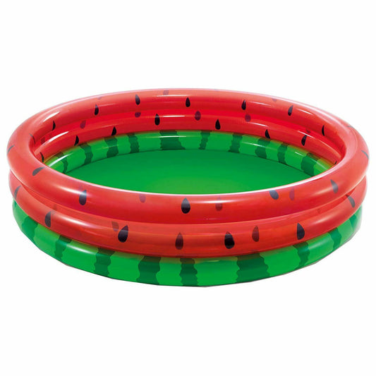 Intex 58448 1.68m x 38cm Inflatable Three Ring Pool with Watermelon Design for ages 2yrs and up