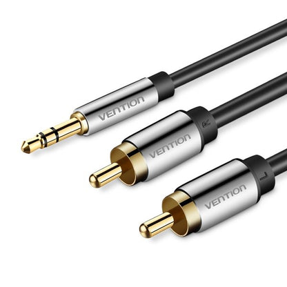[CLEARANCE] Vention TRS 3.5mm Male to Dual RCA Male Gold Plated (BCF) Audio Cable for Amplifiers, Laptops, Mixers, Mobile Phones (Available in 1M, 1.5M, 2M, 3M, 5M, and 10M)