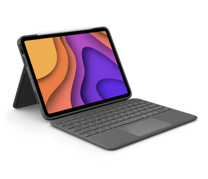 Logitech Folio Touch for iPad Air 4th & 5th Gen 10.9" Display Foldable Slim Keyboard Case with Trackpad, Adjustable Backlight, Kickstand, and Apple Pencil 2nd Gen Holder - QWERTY Keys Layout