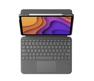 Logitech Folio Touch for iPad Air 4th & 5th Gen 10.9" Display Foldable Slim Keyboard Case with Trackpad, Adjustable Backlight, Kickstand, and Apple Pencil 2nd Gen Holder - QWERTY Keys Layout