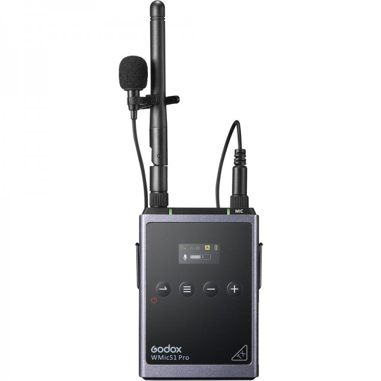 Godox WMicS1 / PRO WMicS2 Kit 2 Clip-On UHF Wireless Lavalier Microphone (TX TX RX) Transmitter & Receiver System with 100m Range, 3.5mm Audio I/O, OLED Display, and Adjustable Antenna for Audio Mixers, Mirrorless and DSLR Cameras