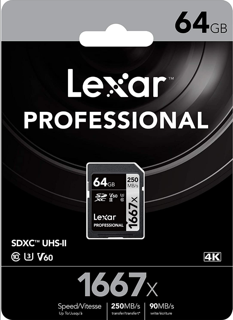 Lexar Professional High Speed 1667x UHS-II 64GB SDXC Card LSD64GCB1667