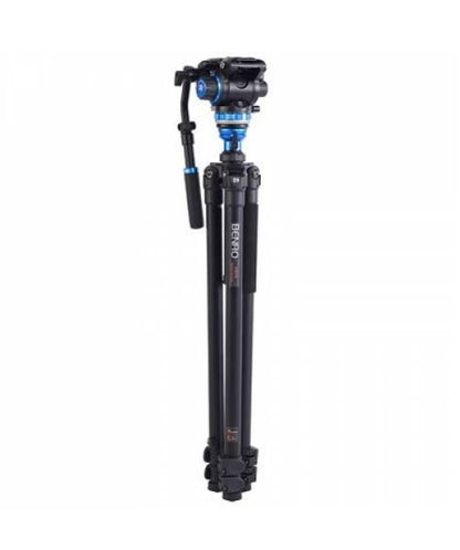 Benro A3573F Aluminum Alloy Tripod with S6PR0 Fluid Video Head, 5.99kg Load Capacity, 186cm Max Height for Professional Films, Events, Weddings, Live Broadcasting
