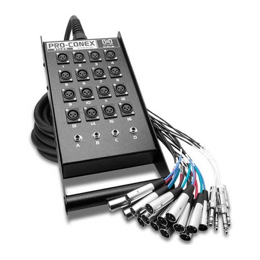 Hosa Technology SH16X450 SH Series Stage Box Snake with 16 3-Pin XLR Send and 4 TRS Return Channels- 50.0' (15.2 m)