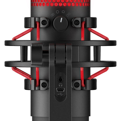 [CLEARANCE] HyperX HX-MICQC-BK QuadCast, USB Condenser Gaming Microphone for PC, PS4 and Mac, Podcasts, Twitch, YouTube, Discord, Red LED - Black