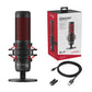 HyperX HX-MICQC-BK QuadCast, USB Condenser Gaming Microphone for PC, PS4 and Mac, Podcasts, Twitch, YouTube, Discord, Red LED - Black
