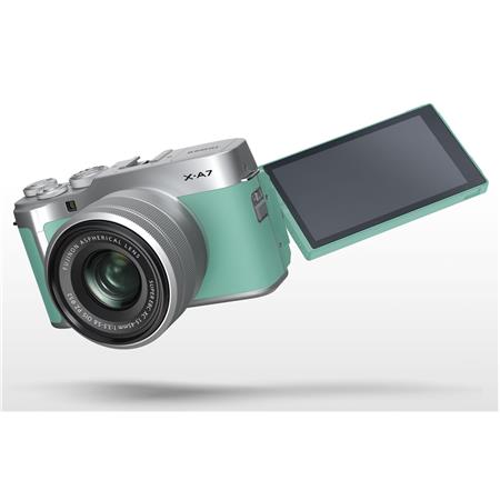 FUJIFILM X-A7 Mirrorless Camera with 15-45mm f/3.5 -5.6 OIS PZ (Mint Green)