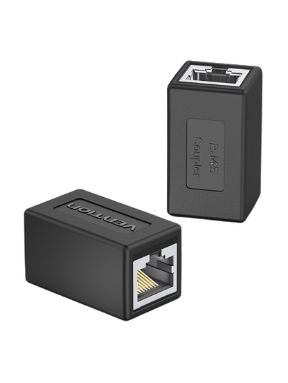 Vention CAT6 FTP Keystone Jack Ethernet LAN Cable Coupler with Durable PVC Shell (Black) | IPVB0
