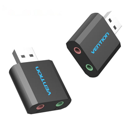 [CLEARANCE] Vention USB 2.0 A Male to 3.5mm Male Nickel Plated (VAB-S17-B) Audio Converter for Laptops, PC, Earphones, Headphones