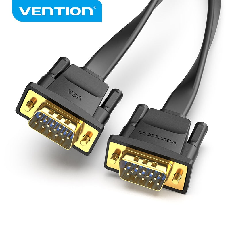 Vention 1080p 60Hz Flat VGA Gold Plated (3+6) Male to Male Gold Plated (DAI) HD Video Connector for TV,PC, Projector, Monitor (Available in Different Lengths)