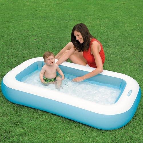 Intex 57403 Rectangular type 1.66m x 1.00m x 25cm Inflatable pool for kids ages 2years and up