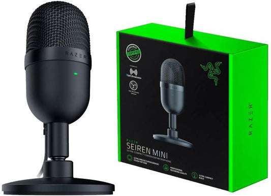 Razer Seiren Mini Condenser USB Microphone Ultra-compact Supercardioid for Streaming and PC/Laptop/Computer/Desktop (Plug&Play)
