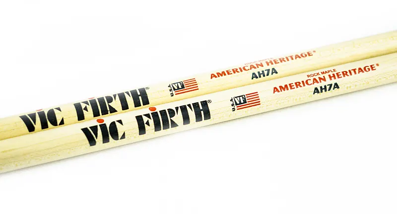 Vic Firth American Heritage 7A Maple Wood Tear Drop Tip Drumsticks (Pair) Drum Sticks for Drums and Percussion