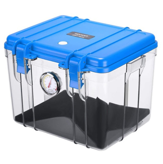 Eirmai R10 Moisture-Proof Dry Box 9-Liters with Dehumidifier Hygrometer Sponge Pad (Fits 1 DSLR Camera and 2 Lenses) Blue
