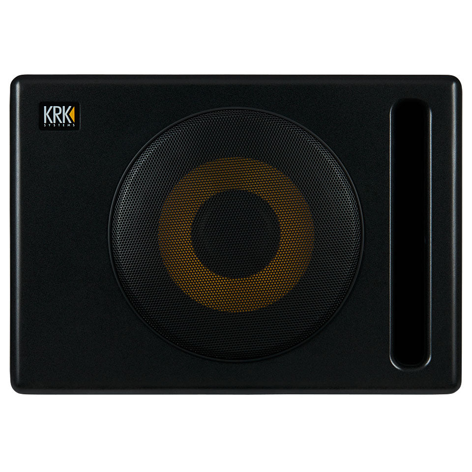 KRK S10.4 Black 10-Inch 160-Watt Powered Recording Studio Subwoofer with Curved Design and Front Bass Port