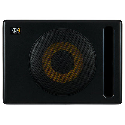 KRK S10.4 Black 10-Inch 160-Watt Powered Recording Studio Subwoofer with Curved Design and Front Bass Port