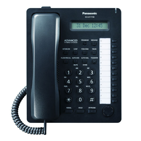 Panasonic KX-AT7730X Proprietary Telephone Landline with 1 Line LCD, Programmable Keys and Dual Colour LED, Hands Free Speaker Phone