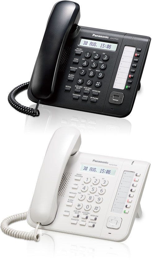 Panasonic Standard Digital Proprietary Telephone with 8 Programmable Function Keys, Full Duplex Speakerphone and 1 Line Back-Lit Display Features KX-DT521 (Black, White)