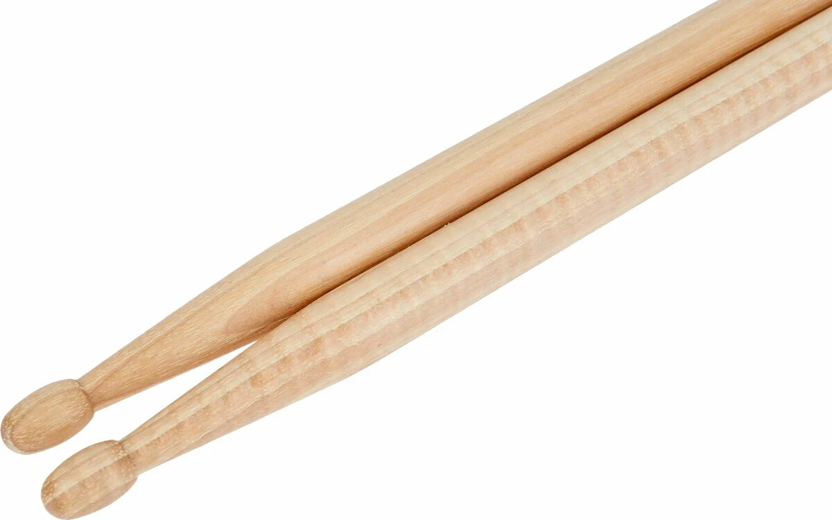 Vic Firth Nova N5B Hickory Wood Drumsticks (Pair) Drum Sticks for Drums and Percussion (Natural,  Nylon Tips, Red)