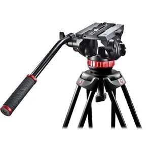 Manfrotto MVK500AM Fluid Drag Video Head Tripod and Carry Bag for Photography, Vlogging