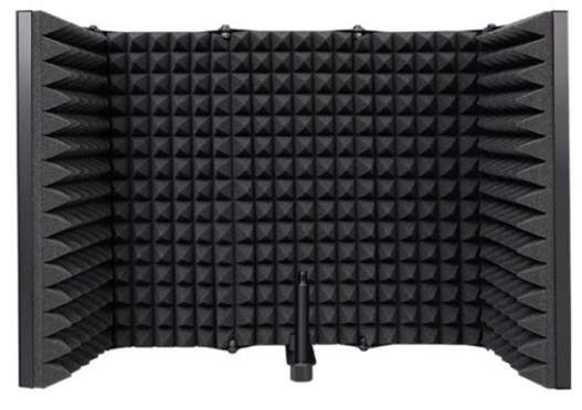 Maono Microphone Sound Isolation Shield Insulating Hood Portable Collapsible Foldable High Density Absorbing Foam Panel and Metal Back for Home Office, Studio, Podcasting, Vocalizing, Singing, Broadcasting | AU-S05 S05