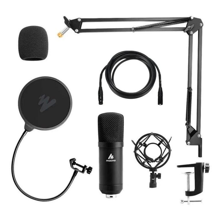 Maono AU-A03PRO Professional XLR Cardioid Condenser Microphone Kit with Boom Arm Stand for Podcasting, Recording, Streaming, Skype, Youtube, Gaming | A03PRO