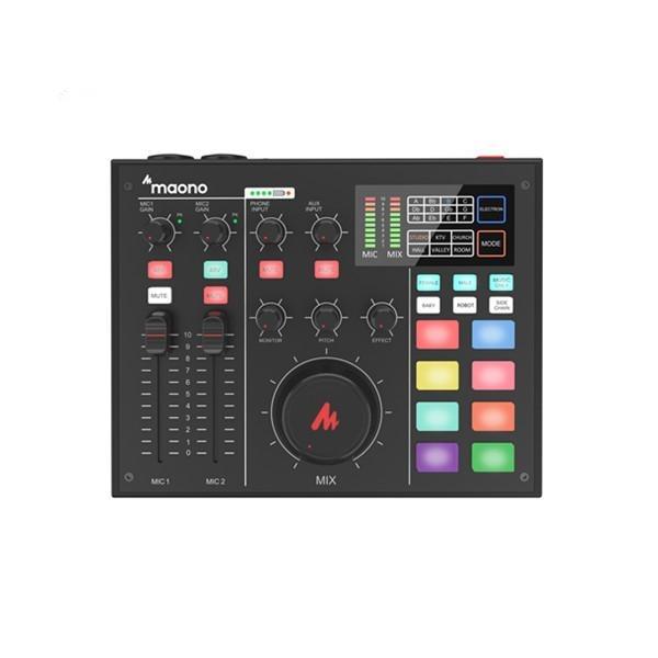 Maono Maonocaster AU-AM100 K2 All-In-One Audio Interface Podcast Production Studio with Condenser Microphone & Headphone