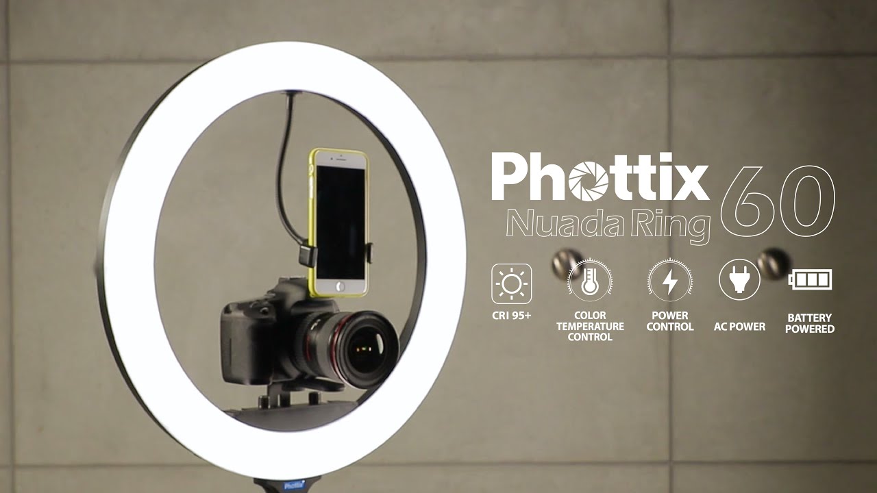 Phottix Nuada 10 Go Kit LED Ring Light Video LED 2600K-5800K for Photography Make-up Livestream Vlogging Youtube