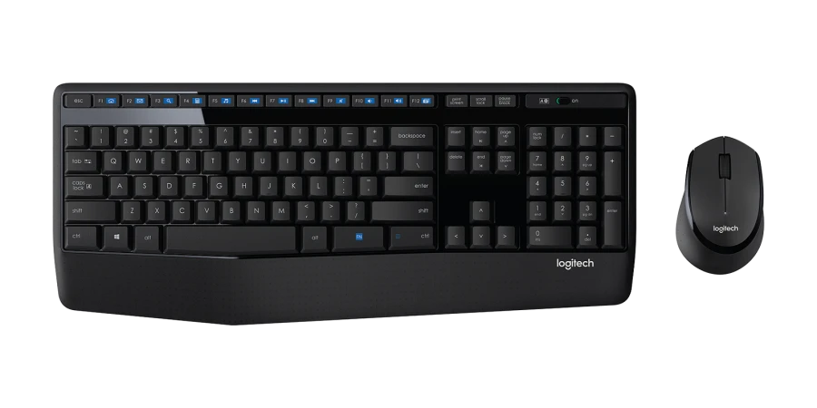 Logitech MK345 Wireless Keyboard and Mouse Combo Universal with Palm Rest for Home or Office Desktop PC and Laptop