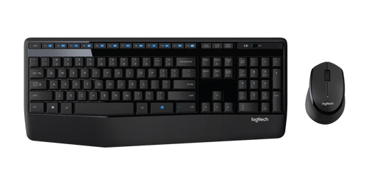 Logitech MK345 Wireless Keyboard and Mouse Combo Universal with Palm Rest for Home or Office Desktop PC and Laptop