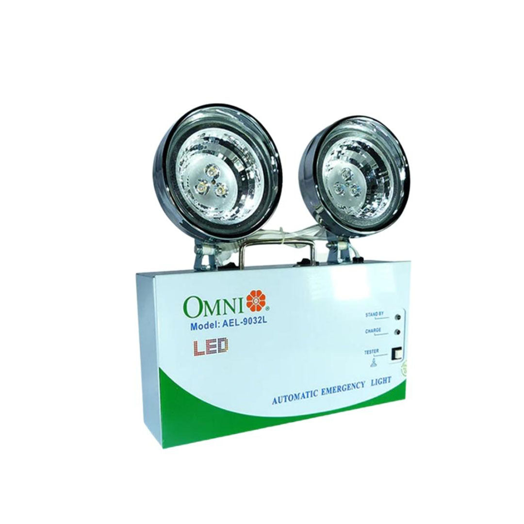 OMNI LED Automatic Emergency Light 12V with 2x3W High Power SMT Light Source, 14 Hours Maximum Performance Time, 48 Hours Charging Time for Indoor and Outdoor Lighting | AEL-9032L
