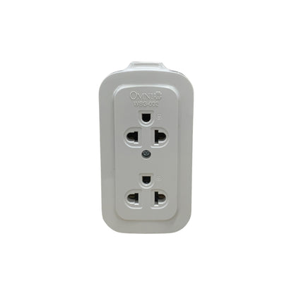 OMNI Surface Convenience Outlet Socket with Ground (2 Gang, 3 Gang) 10A 220V for Electrical Plug Adapter Appliances | WSG-002 WSG-003
