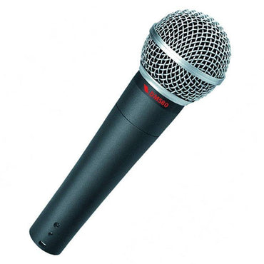 Eikon DM580 Professional Handheld Cardioid Vocal Dynamic Microphone with 3-Pin XLR Wired Connection and Included Microphone Holder for Live Performances and Broadcasts