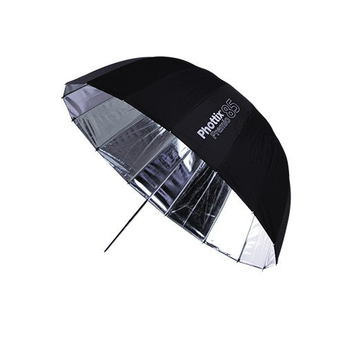 Phottix Premio Reflective Umbrella 85cm 33 Inches - Black and Silver