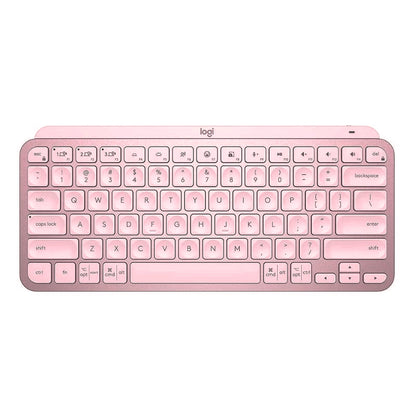 Logitech MX Keys Mini Minamalist Wireless Illuminated Keyboard with Bluetooth, Emoji Keys, USB-C Rechargeable Quick Charging, and Backlit for Laptop and PC (Graphite, Rose)