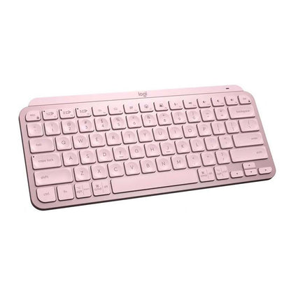 Logitech MX Keys Mini Minamalist Wireless Illuminated Keyboard with Bluetooth, Emoji Keys, USB-C Rechargeable Quick Charging, and Backlit for Laptop and PC (Graphite, Rose)