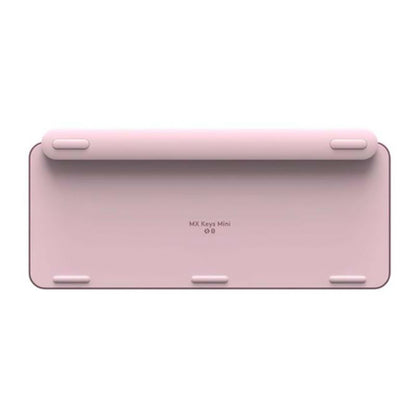 Logitech MX Keys Mini Minamalist Wireless Illuminated Keyboard with Bluetooth, Emoji Keys, USB-C Rechargeable Quick Charging, and Backlit for Laptop and PC (Graphite, Rose)