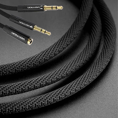 Vention Dual TRS 3.5mm Male to 4-Pole 3.5mm Female 1-Meter Fabric Braided Gold Plated (BBL) Audio Cable for Laptops, Sound Box, Mobile Phone, Amplifiers