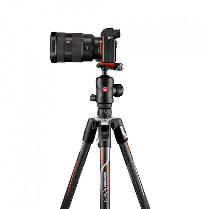 Manfrotto BeFree GT Compact 4-Section Carbon Fiber Travel Tripod with QR-Plate and 486 Ball Head for Sony A Series Mirrorless Camera | Model - MKBFRTC4GTA-BH